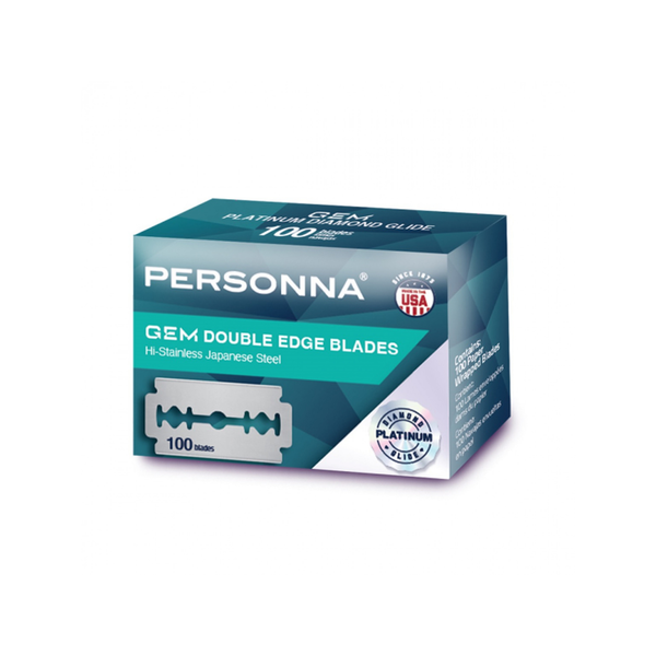 Personna GEM Platinum Diamond Glide DE Blades - 100 Pack